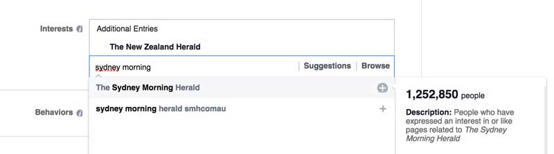 Targeting a publication’s audience on Facebook using interest targeting