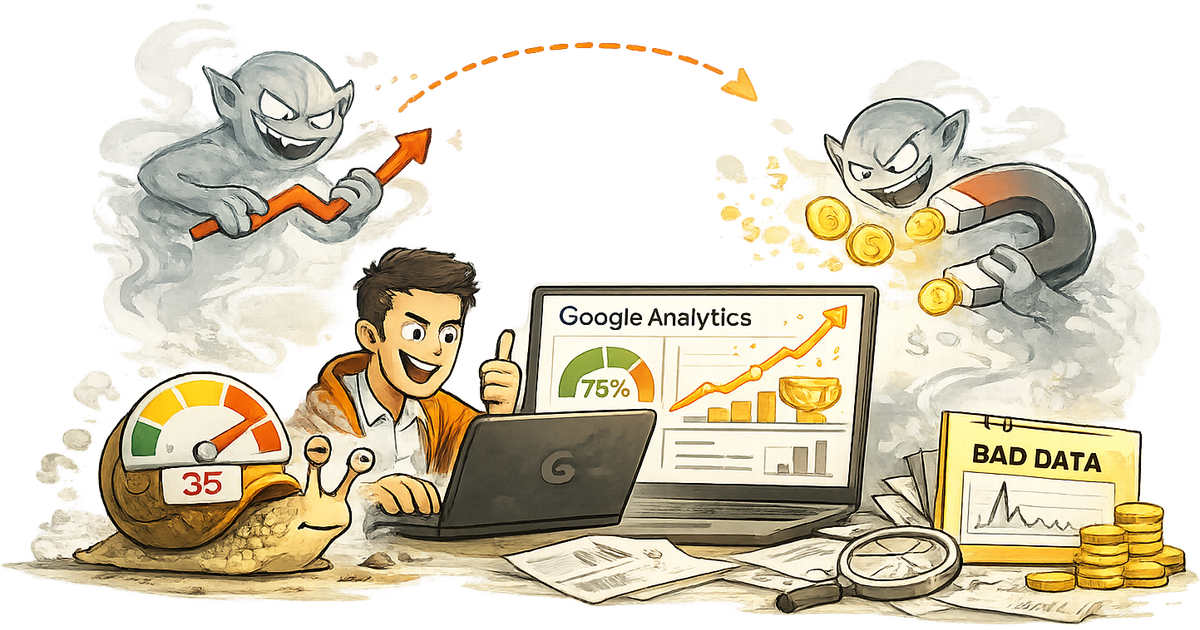 Illustration of the importance of a good Google Analytics setup for trustworthy data