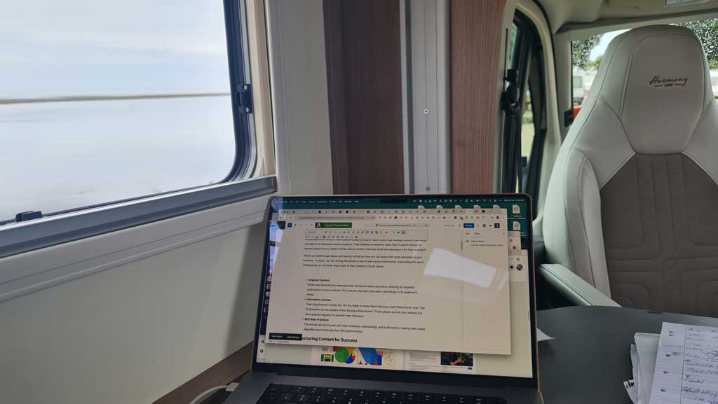 Working remotely in a motorhome