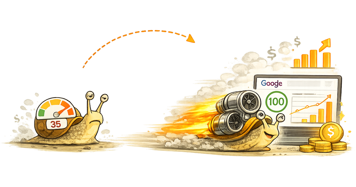 Illustration of Google page speed optimisation and why a fast website matters