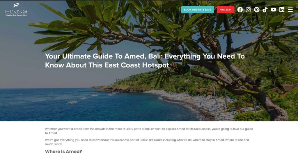 Content marketing example: an in-depth tourism guide article