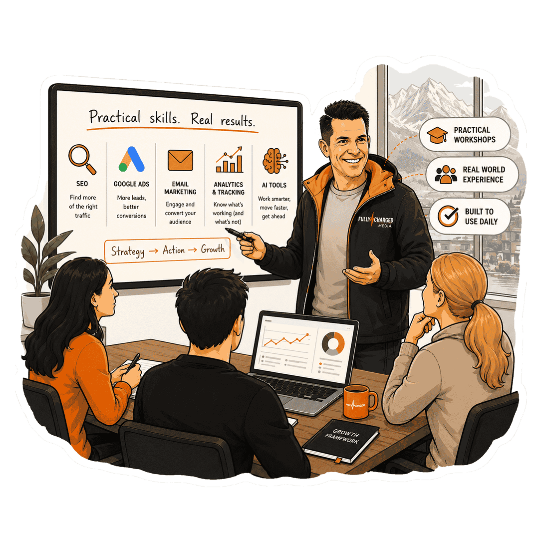 Illustration of the thinking behind Fully Charged Media: measurement, analytics and honest strategy