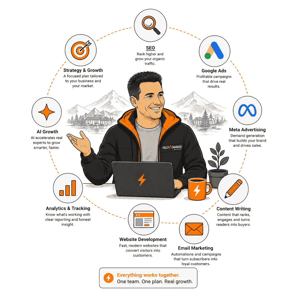 Illustration of digital marketing services