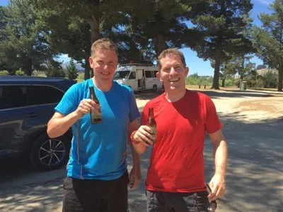 Darren mountain biking with Mike Rhodes in Wanaka, New Zealand